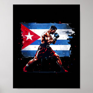 Poster Boxer cubano - Luvas do Orgulho Cuba Boxando Caixa