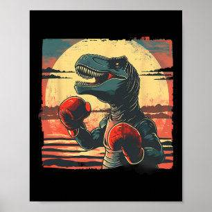 Poster Boxer Dinossaur Boxing Dino Kickboxing T-rex Boxin