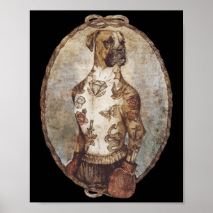 Poster Boxer Dog Boxing Engraçadinho Boxbox Club Para Hom