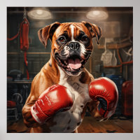 Boxer Dog Practicage Box na Gym Vintage
