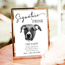 Poster Boxer Dog Signature Drink Sign