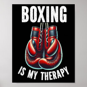 Poster Boxer É Minha Terapêutica Boxer Luvas Boxer Combat