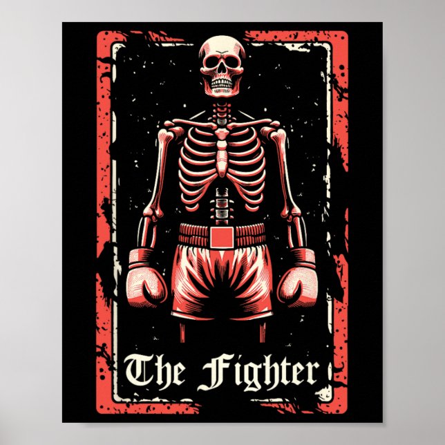 Poster Boxer Fighter - Luvas de reposição Boxando Skeleto (Frente)