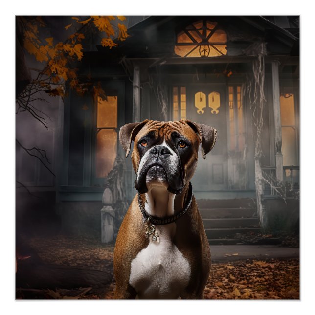 Póster Boxer Halloween Scary (Frente)