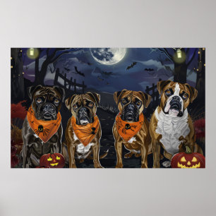 Poster Boxer Halloween Spooky