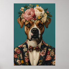 Poster Boxer In Suit Poster, Boxer Portrait, Boxer Oil