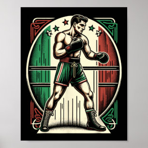 Poster Boxer Italiano - Sinalizador de Boxing Vintage Itá