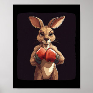 Poster Boxer Kangaroo Cheio Para Um Almoço