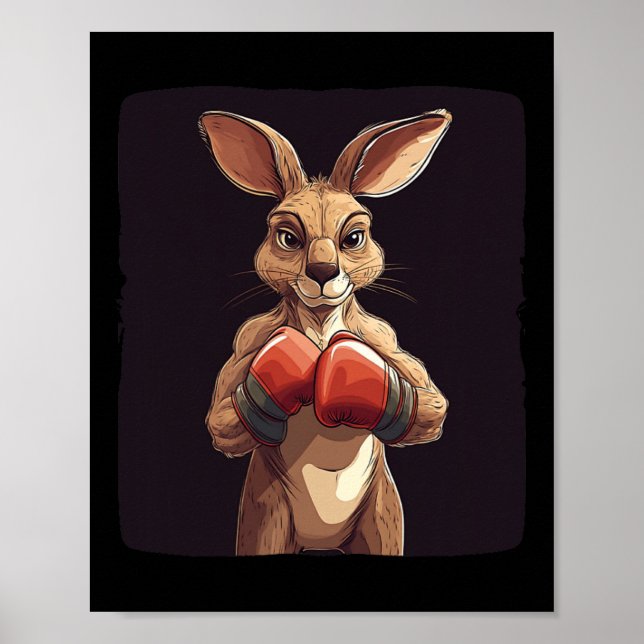 Poster Boxer Kangaroo Cheio Para Um Almoço (Frente)