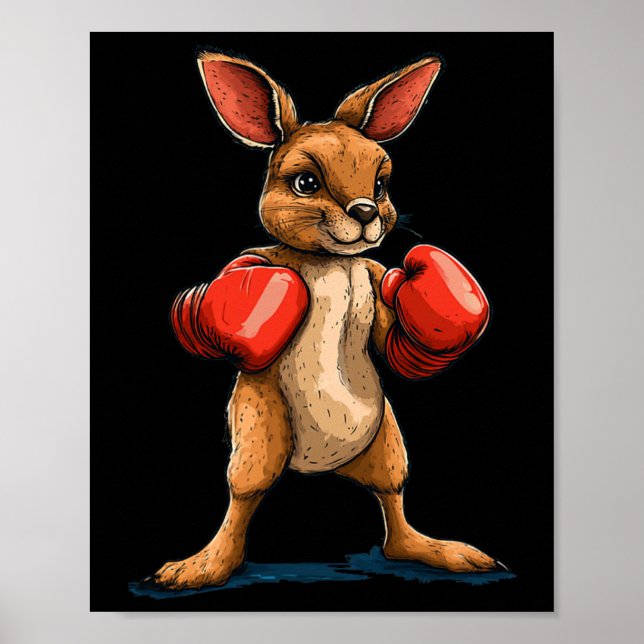 Poster Boxer Kangaroo Para Uma Tela De Luta Divertida (Frente)
