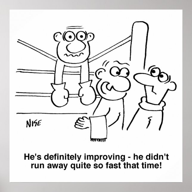 Poster Boxer no Anel in a box. Engraçado (Frente)