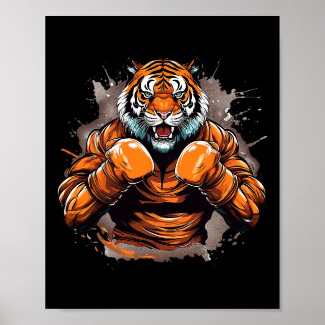 Poster Boxer Tiger Funny Boxer Grapher Men K (Frente)