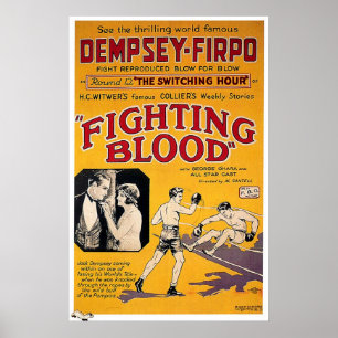 Poster BOXIANDO Vintage JACK DEMPSEY BOX FILME Lutando Bl