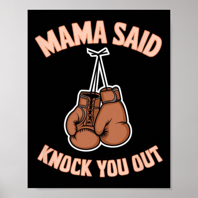 Poster Boxin Kickboxing Mama Disse Knock U Fighting S (Frente)