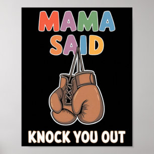 Poster Boxin Kickboxing Mama Disse Knock U Fighting S