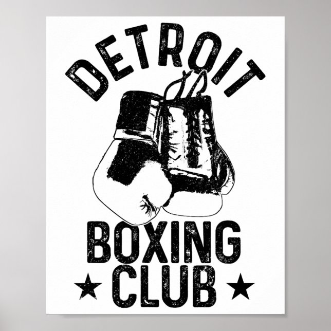 Poster Boxing Detroit Michigan Martial Arts Boxer 1 (Frente)