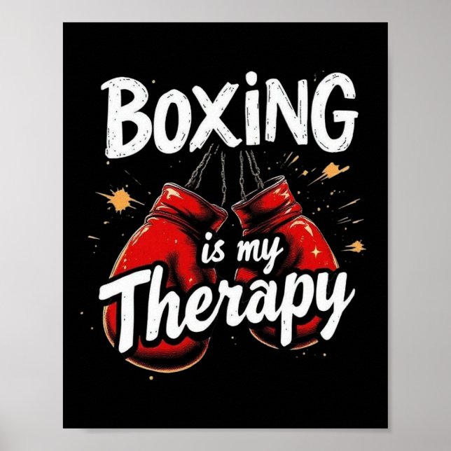 Poster Boxing É A Minha Terapia Engraçada Gama Desi (Frente)