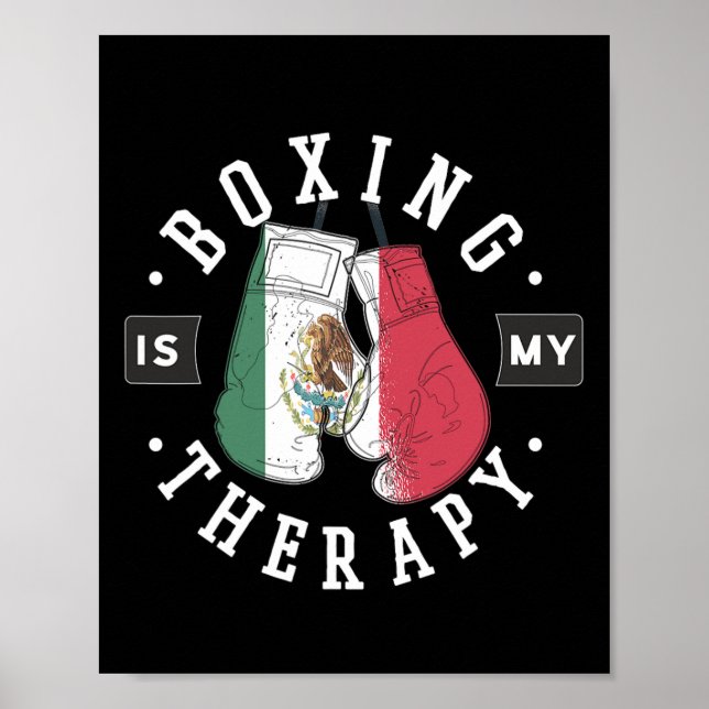 Poster Boxing é minha terapia México luva de boxe mexican (Frente)