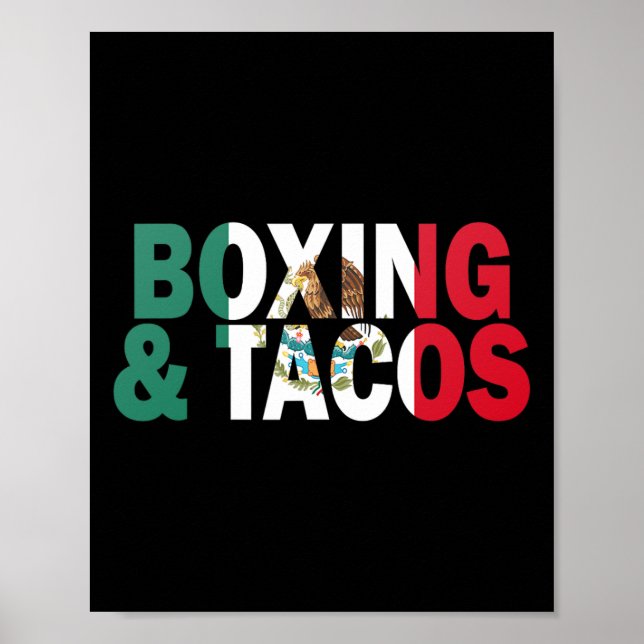 Poster Boxing E Tacos Engraçado México (Frente)