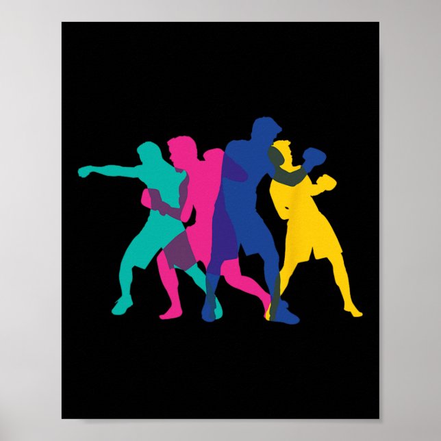 Poster Boxing Fight Mma Kickboxing Fighter Boxer Knockout (Frente)