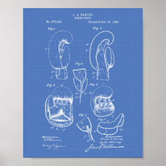 Poster Boxing Glove 1896 Patent Art - Blueprint