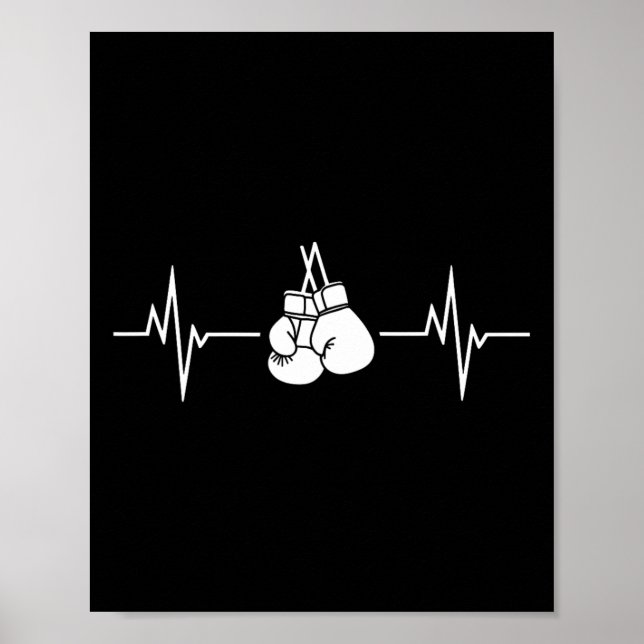Poster Boxing Heartbeat Line Com Luvas De Travamento (Frente)