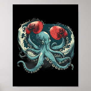 Poster Boxpus Lover Ocean Sea Creature Funny Boxin