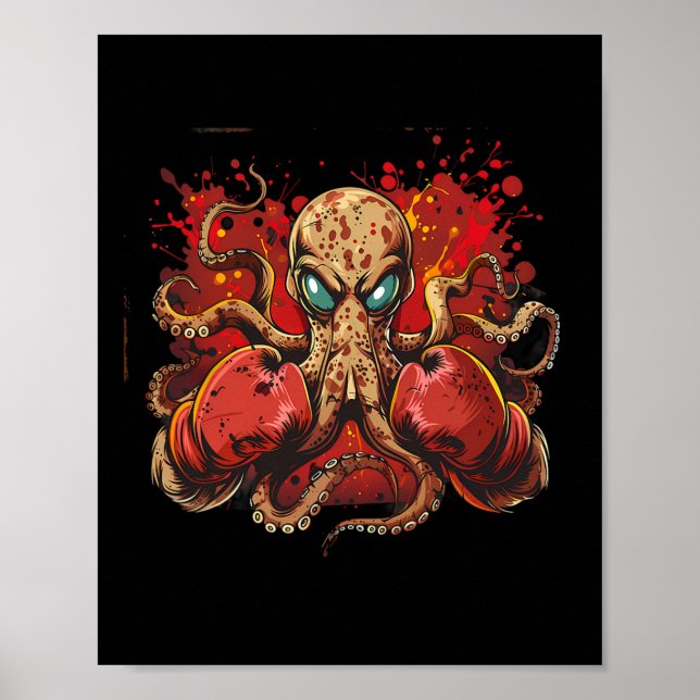 Poster Boxpus Lover Ocean Sea Creature Funny Boxin (Frente)
