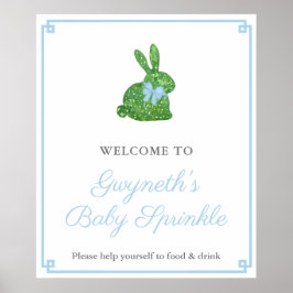 Poster Boxwood Rabbit Boy Baby Sprinkle Bem-vindo