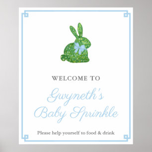 Poster Boxwood Rabbit Boy Baby Sprinkle Bem-vindo