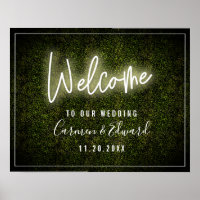 Boxwood Weding White Neon Boxwood Bem-vindo