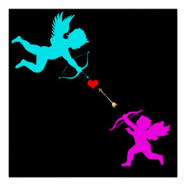 Póster Boy & Gilr Angels Arrow Red Heart Poster