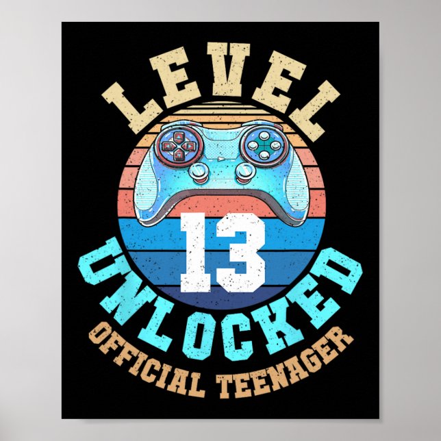 Poster Boy Level 13 Unlocked Video Game 13 Aniversário 1 (Frente)