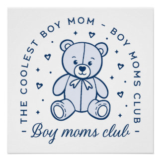 Póster Boy moms club cool mother cute blue aesthetic