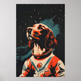 Poster Boykin Spaniel Astronaut Poster, Boykin Spaniel