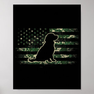 Poster Boykin Spaniel Camuflagem Bandeira Americana EUA C