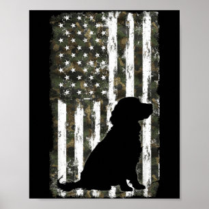 Poster Boykin Spaniel Camuflagem Bandeira Americana EUA C