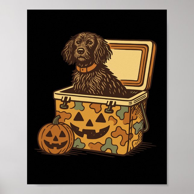 Poster Boykin Spaniel Em Camo Cooler Pumpkin Caça Caça (Frente)