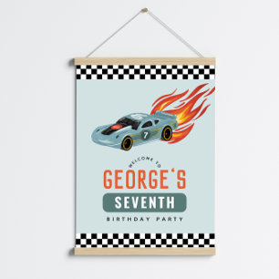 Poster Boys Blue Racing Carro - Sinal de Boys - Aniversár