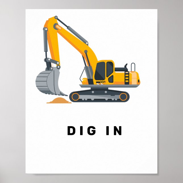 Poster Boys Construction Birthday Party Theme (Frente)