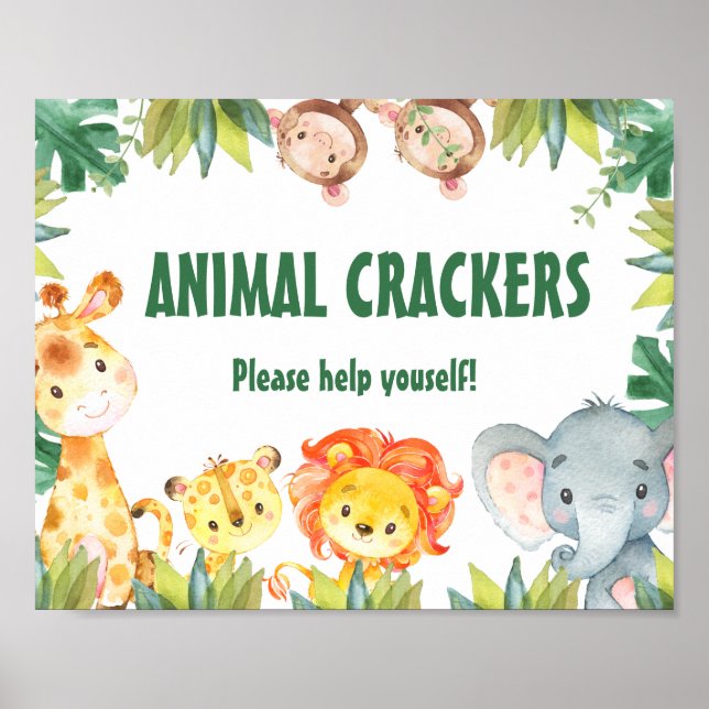 Poster Boys Foliage Wild One Safari Animal Sinal de Anive (Frente)