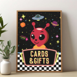 Poster Boys Neon Galaxy Space Alien Cards Gifts Sign