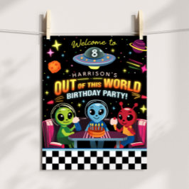 Poster Boys Out Of This World Space Alien Welcome Sign