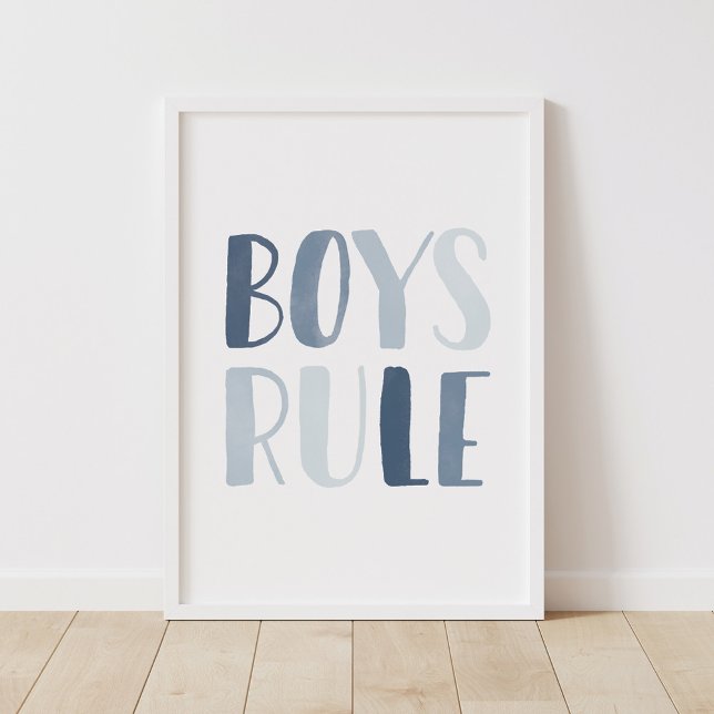 Poster Boys Regra Blue Kids Room (Criador carregado)