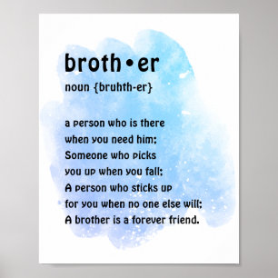 Poster Boys Room Wall Art Brother Definition