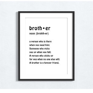 Poster Boys Room Wall Art Brother Definition