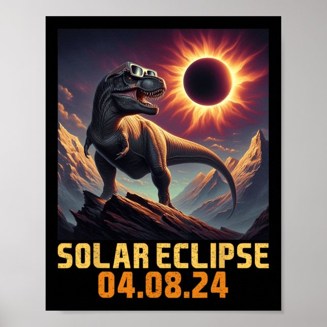 Poster Boys T Rex Dinossauro Astronauta Total Eclipse Sol (Frente)