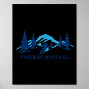 Poster Bozeman montana resort de esqui esquiando esquiado