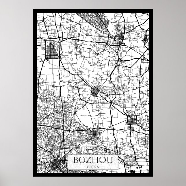 Poster Bozhou China City Map (Frente)