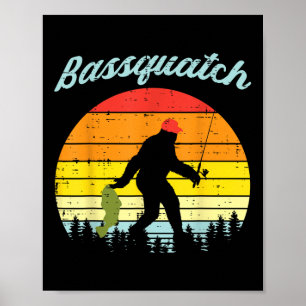 Poster Bquatch Pé Grande Sasquatch Peixe Pescaria Pescado